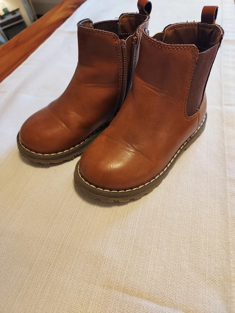 Kids Brown Chelsea Boots with Side Zip